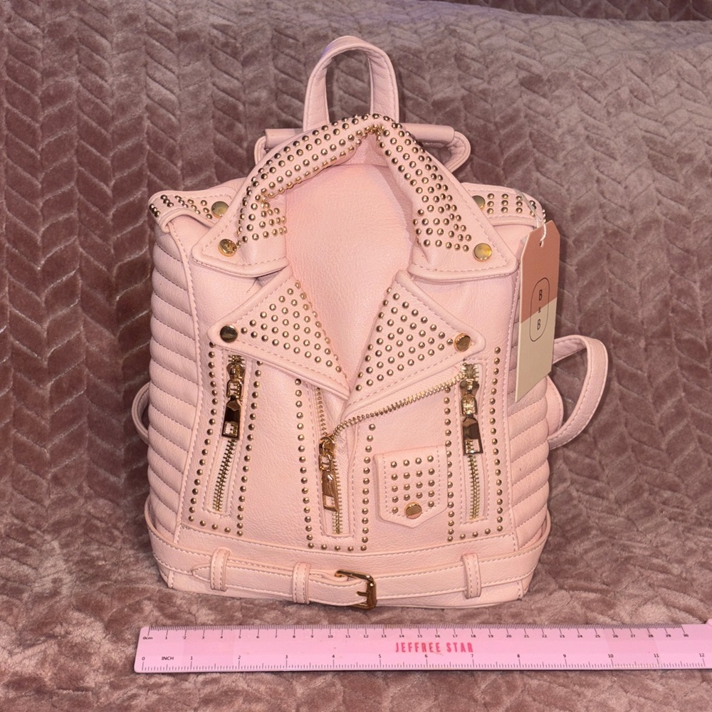 Gold Studded Pink Mini jacket Purse/Backpack